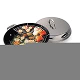 Beka - 12060314 - Chef - Wok en Acier Inoxydable de Haute Qualité avec Grille - Couvercle en Inox - 30 cm