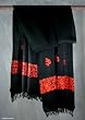 Wool shawl, 'Scarlet Seduction'