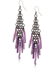 Deanna Hamro Atelier "Woven Mesh" Fuchsia Pearl Earrings