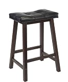 Winsome Mona 24-Inch Cushion Saddle Seat Stool, Black Faux Leather, Wood Legs, RTA It very attractive for my likes and will most likely use them the most