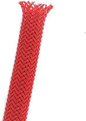 1/4" PET Expandable Braided Sleeving - 25FT - Red