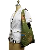 Yukiko Sato - K2L&D2 HANABI Leaf of Katty TESAGE tote bags, with Purse Insert (Drawstirng Organizer), Light weight Cotton Canvas, Hobo Style
