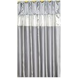 Carnation Home Fashions Broadway Fabric Shower Curtain, Silver by Carnation Home Fashions