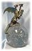 Two-headed Pewter Dragon Statue on Glass Ball