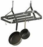 Enclume DR6 Decor Collection Modern Rectangle with Grid Ceiling Rack, Hammered Steel