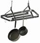 Enclume DR6 Decor Collection Modern Rectangle with Grid Ceiling Rack, Hammered Steel