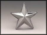 Silver Star "Star" Chrome Metal Belt Buckle