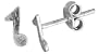 Tiny Sterling Silver Musical Note Stud Earrings