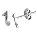 Tiny Sterling Silver Musical Note Stud Earrings