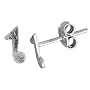 Tiny Sterling Silver Musical Note Stud Earrings