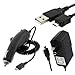 Combo Rapid Car Charger, Home Wall Charger, USB Data Charge Sync Cable for ZTE Warp -Boost Mobile