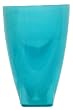 Colorful Art Glass Sea Blue Vase with Square Base 10.5"H x 7"D