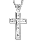 1/2 Carat Diamond Cross Pendant in 14k White Gold