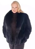 Black Fox Fur Plus Size Jacket - 25