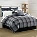 NAUTICA Gray HARRINGTON BAY Black TWIN DUVET SET