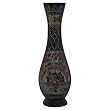 Handmade Tall Urn Shaped Lacquer Vase With Intricate Hand-etched Design (Thailand)