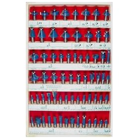 Woodline USA WL-2066 66-Piece 1/2-Inch Shank Tungsten Carbide Master Router Bit Set