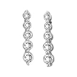 14K White Gold 1/4 ct. Diamond Journey of Love Drop Earrings