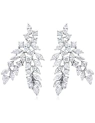 Diamond & 18k White Gold Cluster Earrings
