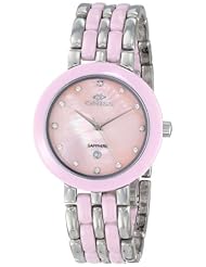 Oniss Paris Womens ON818-L-PNK Daisy Ceramic Collection Pink Watch