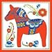 Essence of Europe Gifts Swedish Themed Gift Orange-Red Dala Horse Decorative 6x6 Ceramic Wall Tile | ScandinavianGiftOutlet
