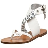 BCBGirlsWomen'sPastyFlatSummerSandal,White/Y-Silver,8.5MUS