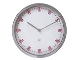 Present Time - Wall Clock Diamond Steel Case White with Diamante 25cm