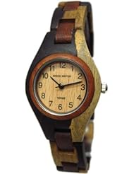Tense Womens Natural Multicolored Round Wood Hypo-allergenic Watch L7509IDM