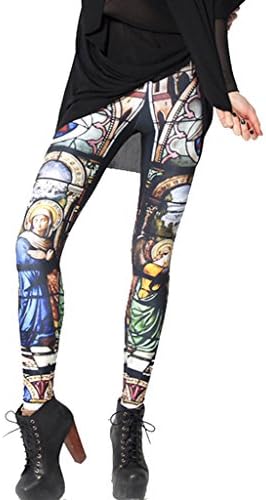 RedExtend Women's Digital Print Religious Paintings Tight Stretch Leggings