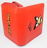 Red Angry Bird, Embroidery Wallet. Zipper Wallet.