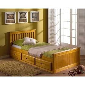 Solid Pine 3'0 Single Captain Cabin Bed with 3 Drawer Storage