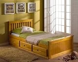 Solid Pine 3'0 Single Captain Cabin Bed with 3 Drawer Storage