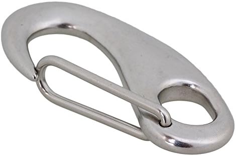 yqltd Silver Multifunctional 304 Stainless Steel Egg Shape Spring Snap Hook Quick Link Carabiner Maximum Load 250kg
