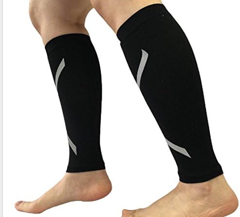 Calf Compression Sleeve - Faster Recovery Muscular - 20-25 mmHg Leg Compression Socks Improves Circulation, Relieve Calf Pain - Men and Women Leg Sleeves for Travel - Black (L 11.5-14.5inch(29-37cm))