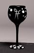 Winogram - Monogram Black Polka Dot Wine Glass - H
