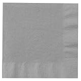 Shimmering Silver Lunch Napkins (2-Ply)(50 Pack)
