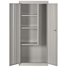 Sandusky Lee VFC1301566-05 Dove Gray Steel Janitorial/Supply Cabinet, 3 Fixed Side Shelves, 66" Height x 30" Width x 15" Depth