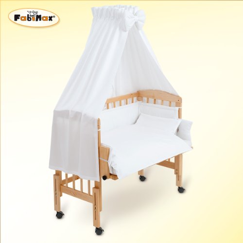 Imagen 5 de FabiMax cuna de colecho PRO, incluye textil de cuna Amelie completo blanco, colchón SILVER