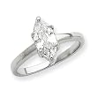 Sterling Silver Solitaire Marquise CZ Ring