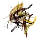 Multicolored 4x1/4 to 7-1/2x1/4 inch emu (natural/dyed) feather mix. Sold per pkg of 0.03 ounces & approximately 30 feathers