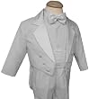 New Ring Bearer Boys Tuxedo Tail Suit Tux Set White From Baby to Teen