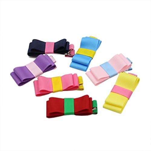 YaYa Baby - 14pcs Luxury Handmade Cute Baby Girls Hair Clips Ribbon Bows Barrettes Set, Hair Clips Accessories