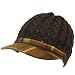 New soft plaid cable light knit beanie jeep visor cap hat Brown