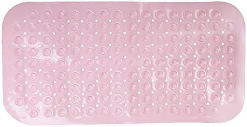 LiviMate Safe Rubber High Grip Suction Cup Bath Mat Long Slip-Resistant Bath Mat (Pink)
