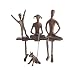 Danya B ZD8721-G Bronze Family on Bench - Boy, Girl, Toddler & Dog