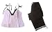 Ribbon & Lace Trim Cotton Camisole & Long Pajama Set