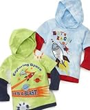 Flapdoodles Baby Boy Tie Dye Double-Layer Hoodie Tee