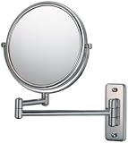Home Bathroom 2-sided Wall Mounted Swivel Brushed Nickel 10x/1x Mirror (Screws included)