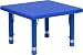 Flash 24'' Square Height Adjustable Blue Plastic Activity Table