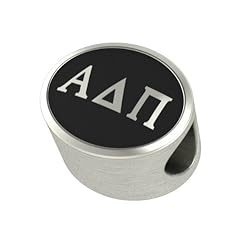 Alpha Delta Pi Black Antique Oval Sorority Bead Fits Most Pandora Style Bracelets Including Pandora Chamilia Biagi Zable Troll and More. Officially Licensed High Quality Exclusive Bead in Stock for Immediate Shipping